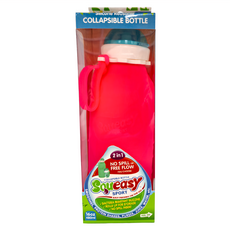 Squeasy Gear QQ隨身瓶 2合1可折疊矽膠水瓶 - 無溢出或自由流動, 粉紅色, 480ml, 1個