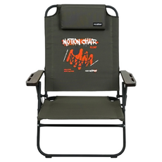 KZM OUTDOOR 四段低座折疊椅 + 頸枕 + 收納袋, 軍綠色, 1組