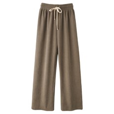 KR SKANGEL 加絨燈芯絨抽繩素色寬褲 M 可可色，舒適保暖，秋冬百搭款