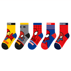 MARVEL 漫威 SPIDER-MAN 蜘蛛人 加厚保暖兒童襪 5雙組, 89.7%棉, 混合色, 18-20cm