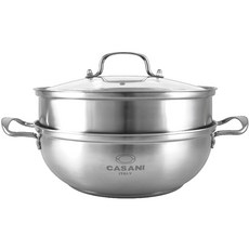 CASANI Carita 雙層蒸鍋套裝，帶玻璃蓋, 30cm, 1個