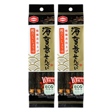 龜田製菓 海苔捲米果 10枚入 燒海苔仕上, 52g, 2袋