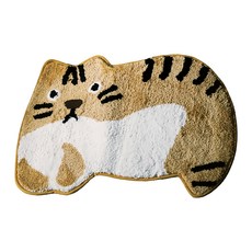 空氣選物 貓咪吸水腳踏墊 47 x 71cm 聚酯纖維 橘貓趴趴, 橘色