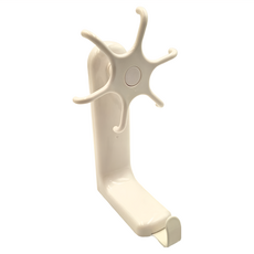 懶角落 廚房旋轉掛鉤 6鉤 白色 免打孔 承重4kg, 1個