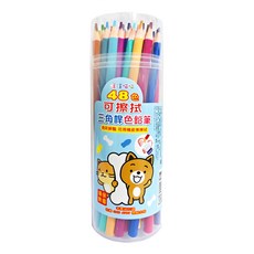 筌翔國際 麻吉 可擦色鉛筆 三角桿 48色, 10組