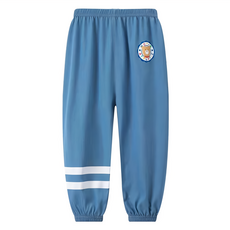 冰絲牛仔褲 透氣天絲棉褲, 90cm, 深藍帥氣小熊