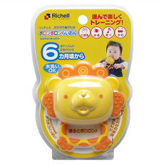 Richell 利其爾 小獅子 柔軟固齒器 Q彈不傷牙齦 內含聲響滾珠 悅耳鈴聲, 1個, Teether only