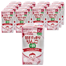 WaKODO 和光堂 蘋果汁, 7個月以上, 添加鐵, 果汁50%, 125ml, 15瓶