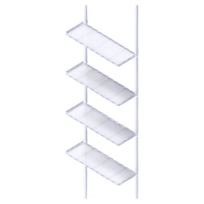 dayneeds 日需百備 頂天立地烤漆收納架 搭 置物架/多功能網架/掛衣架 ㄇ網 4片 PP板 4片, 烤漆白, 1件