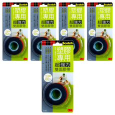 3M Scotch 超強力VHB雙面膠帶 塑膠專用 V1802, 戶外環境適用 材質強韌可承重, 5個
