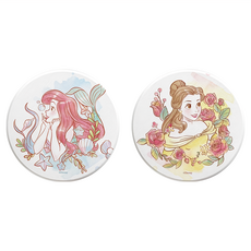 收納王妃 公主珪藻土杯墊 圓, 水彩貝兒 + 愛麗兒, 1組