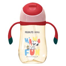 PEANUTS 史努比 PPSU小湯圓滑蓋學飲杯組 F8134R, 火星紅, 320ml, 1個