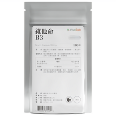 VitalBulk 維他命 B3膠囊, 100顆, 100mg, 1包