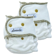 Sloomb HLC成長型舒適軟毛巾面有機竹棉夜用布尿布, 70%竹纖維/28%有機棉, 蕁麻綠, 2件