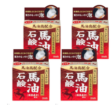 MEISHOKU 明色 泡美人馬油潔面皂，高比例配方，使用感溫和，無香料、無著色劑, 80g, 4個