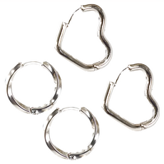 Brilliant Beauty 耀眼美人 無限與愛圈圈環醫療鋼/鈦剛耳環, Silver