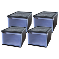 KEYWAY 抽屜整理箱 45L, 黑色, 4個