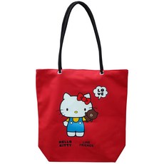 凱蒂貓 帆布購物袋 (大) 紅色, Hello Kitty x Line