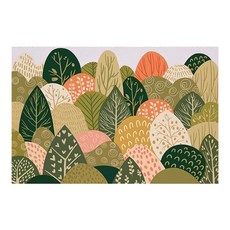 玄關絲圈地墊 山丘綠影 60 x 90cm 防滑耐磨