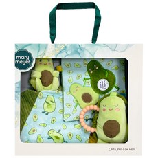 mary meyer 蜜兒 酪梨臻藏禮盒 可愛酪梨造型 安全柔軟布料 送禮自用兩相宜, 綠色, 安撫巾32.5 x 32.5cm + 沙沙紙16 x 16cm + 手搖鈴14.5 x 11.5cm