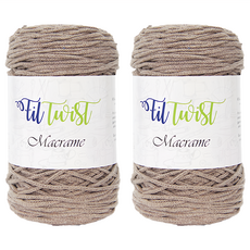 SEVY Fil Twist Macrame系列 編織棉線 Set 250公尺, 可可米色, 2個