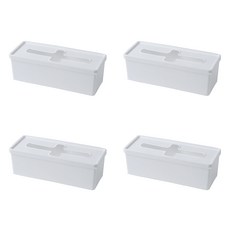 GUNU 水槽抽屜長方形收納盒, 4個, 白色