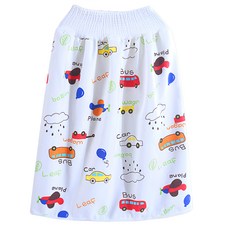 OhBabyLying 寶寶高腰防水隔尿裙，4-8歲，裙長45cm，腰圍16cm(可彈性伸縮), L號, 小汽車