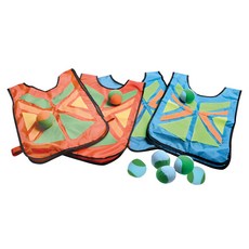 BS Toys 你丟我躲拋接球遊戲，4人遊戲，4歲以上適用，加贈4顆軟質黏黏球，共8顆球, 藍色 + 橘色, 1組