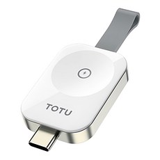 TOTU 拓途 鋅系列 TO Type-C 2.5W 攜帶型磁吸無線充電器, Apple Watch 3~9代/Ultra系列, 白色, 1個