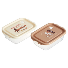 Skater GASPARD&LISA 塑膠抗菌保鮮盒 500ml, 2個, 1組