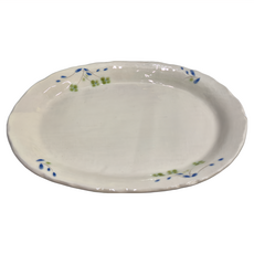 手繪花橢圓 陶瓷材質 日本產, 1個