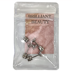 Brilliant Beauty 耀眼美人 閃耀公主方鋯石鑽鈦閃耀不鏽鋼耳環 2對
