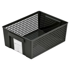 inomata標記整理籃4672收納籃(L) 居家收納整理好幫手, 黑色, 3個