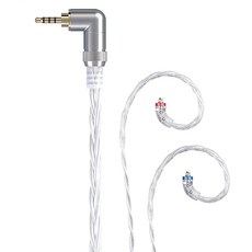 FIIO 飛傲 高純度單晶體純銀MMCX繞耳式耳機旗艦平衡升級線，防彈絲材質，鍍銀線芯，Litz編織, FiiO LC-2.5D, 1個, 銀色