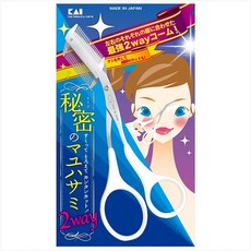 KAI 貝印 眉毛剪 附雙排梳, 白色, 1入