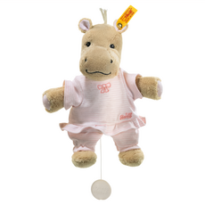 Steiff 德國金耳釦泰迪熊 嬰幼兒音樂鈴 寶寶安撫玩具, Mockyli Hippo pink, 1個, 1個