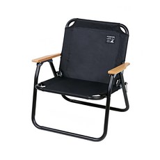 CAPTAIN STAG 戶外露營鋁合金折疊單人椅, 耐重約80公斤, 重量約2.4公斤, 黑色, 1個