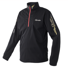 Gamakatsu 拉鍊立領長袖衫 GM-3713, M, 黑金色, 時尚運動休閒服飾