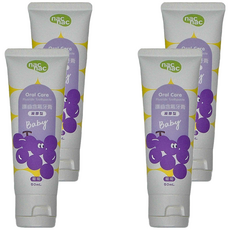 nac nac 護齒含氟牙膏 凝膠型 低泡 葡萄, 50ml, 4條