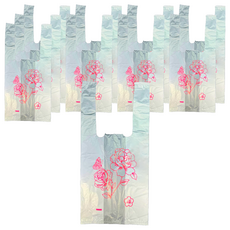 白色半透明背心袋 玫瑰花袋, 10包