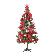 特仕幸福型裝飾綠色聖誕樹銀白熱情紅系配件100燈LED燈暖白光*1 附控制器, 綠+銀白