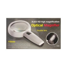 Funtaitai 超大視野放大鏡，110mm，3LED高清高倍放大鏡，雙鏡片, 1個
