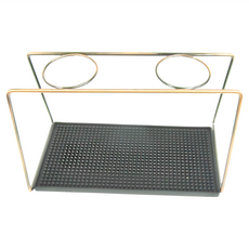 良瑞軒 兩孔咖啡手沖架 不鏽鋼含矽膠防滑墊, 古銅色, 1個