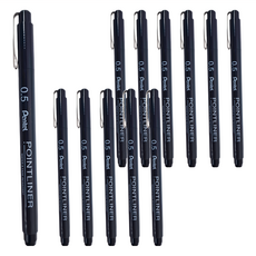 Pentel 飛龍文具 POINTLINER 代針筆 0.5 12支裝 Set, S20P-5A, 1盒