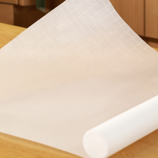 FaSoLa 多用途PEVA可裁式抗菌防滑櫥櫃墊 FA-PS-591B, 格紋款 透明, 2片