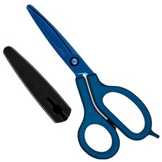 FitcutCurve 30度弧線剪刀, 鈦金屬不沾膠, 省力3倍, 1支, 藍色