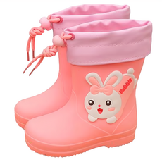 【JAR嚴選】萌趣可愛兒童雨鞋，粉色小兔 XL