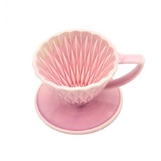 客噐 切子濾杯 01, 嫩粉色淡紫色, 菱格溝槽構造, 把手設計, 1個, 單件, 1~2杯