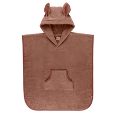 BIBS 有機棉袋鼠造型斗篷浴巾 棕色 柔軟親膚 吸水性強, 1件