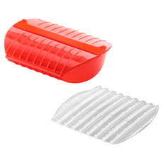 LeKue 微波蒸煮調理盒 附濾盤 1.4L 紅色 - 輕鬆微波蒸煮，健康美味帶著走, 1個